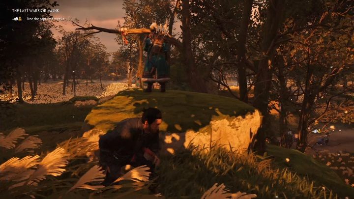 Postaraj się po cichu wyeliminować jak największą grupę wrogów, a następnie uwolnić porwanych mnichów - Ghost of Tsushima: Ostatni Wojowniczy Mnich solucja - Ghost of Tsushima - poradnik do gry