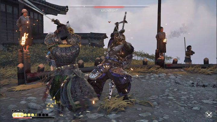 Najlepszy sposób na szybkie osłabianie Khunbisha to perfekcyjne parowania - Ghost of Tsushima Iki Island: Jak błyskawica - solucja, opis przejścia - Ghost of Tsushima - poradnik do gry