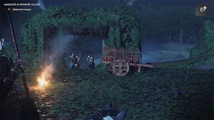 Wygranie walk nie zakończy questu, gdyż pojawią się w oddali kolejne fajerwerki i będziecie musieli wyruszyć do miejsca stoczenia drugiej bitwy - Ghost of Tsushima Iki Island: Masakra w wiosce Kidafure - opis przejścia - Ghost of Tsushima - poradnik do gry