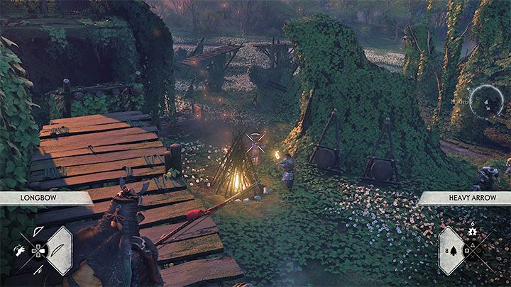 Pamiętajcie o tym żeby na bieżąco pomagać sobie skupionym słyszeniem (Focused Hearing) po to żeby łatwiej lokalizować Mongołów i nie dać się nikomu zaskoczyć - Ghost of Tsushima Iki Island: Masakra w wiosce Kidafure - opis przejścia - Ghost of Tsushima - poradnik do gry