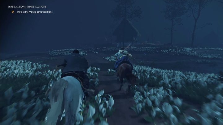 Po rozmowie z mnichem udasz się do wioski zaatakowanej przez Mongołów - Ghost of Tsushima: Trzy działania, trzy iluzje solucja - Ghost of Tsushima - poradnik do gry