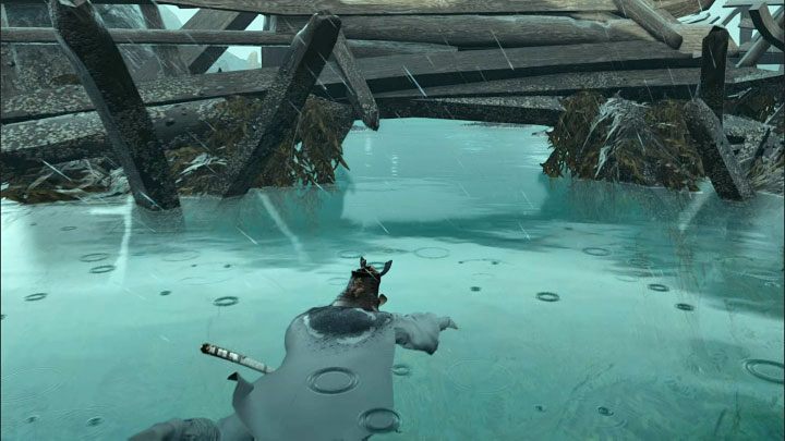 W kolejnej lokacji docelowo musicie przepłynąć przez pokazany na obrazku otwór - Ghost of Tsushima Iki Island: Dziedzictwo Kazumasy Sakaia - opis przejścia - Ghost of Tsushima - poradnik do gry