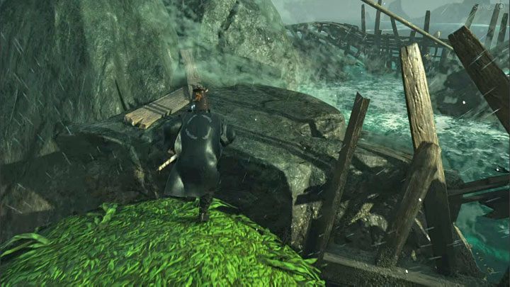 Idźcie po linie i zbliżcie się do dwóch skalnych półek, o które rozbijają się fale - Ghost of Tsushima Iki Island: Dziedzictwo Kazumasy Sakaia - opis przejścia - Ghost of Tsushima - poradnik do gry