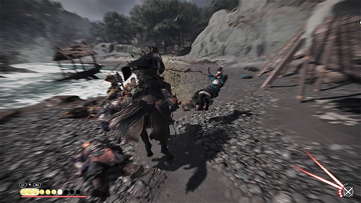 Końską zbroję będziecie mogli od razu przetestować na grupie Mongołów, którzy pojawili się na plaży - Ghost of Tsushima Iki Island: Dziedzictwo Kazumasy Sakaia - opis przejścia - Ghost of Tsushima - poradnik do gry