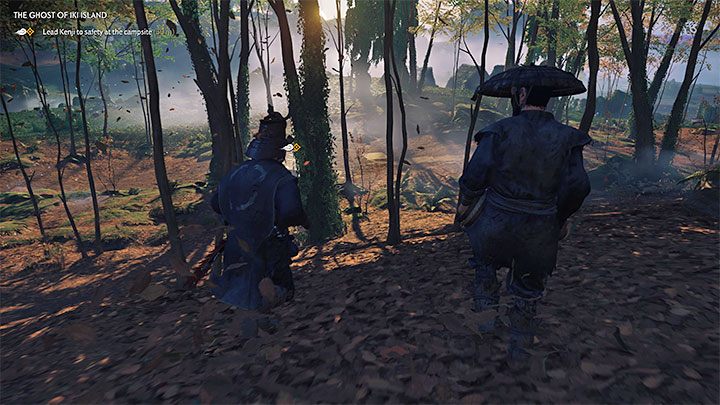 Wyruszcie z Kenjim w stronę obozowiska - po drodze nie powinniście spotkać żadnych nowych przeciwników - Ghost of Tsushima Iki Island: Duch wyspy Iki - solucja, opis przejścia - Ghost of Tsushima - poradnik do gry