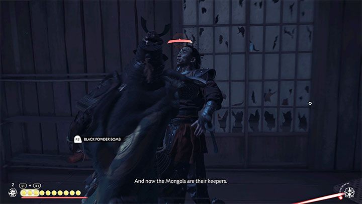 Uważajcie, bo pojawi się pojedynczy Mongoł, którego najlepiej jest błyskawicznie pozbyć się atakiem skrytobójczym - Ghost of Tsushima Iki Island: Opiekunowie Orlicy - solucja, opis przejścia - Ghost of Tsushima - poradnik do gry