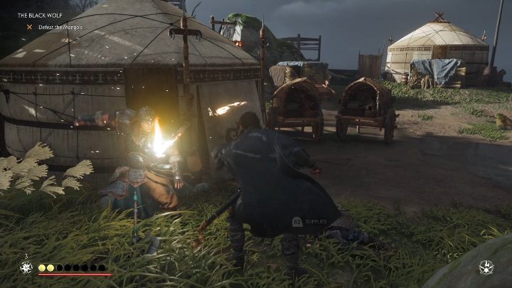 Zacznijmy tradycyjnie - zabij Mongołów, których wskaże Ci Yuna, a następnie dotrzyj do ich obozu - Ghost of Tsushima: Czarny wilk solucja - Ghost of Tsushima - poradnik do gry