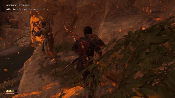 Po dotarciu na miejsce porozmawiaj z mężczyzną - Ghost of Tsushima: Incydent w Wąwozie Hiyoshi (Incident at Hiyoshi Pass) solucja - Ghost of Tsushima - poradnik do gry