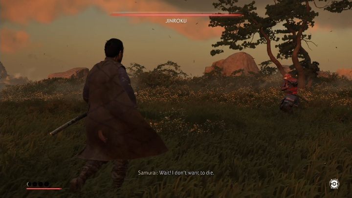 Gdy tylko uniesiesz mieć Jinroku przerwie potyczkę i powie Ci, że jednak nie jest na nią gotowy - Ghost of Tsushima: Drugie oblicze honoru (The Other Side of Honour) solucja - Ghost of Tsushima - poradnik do gry