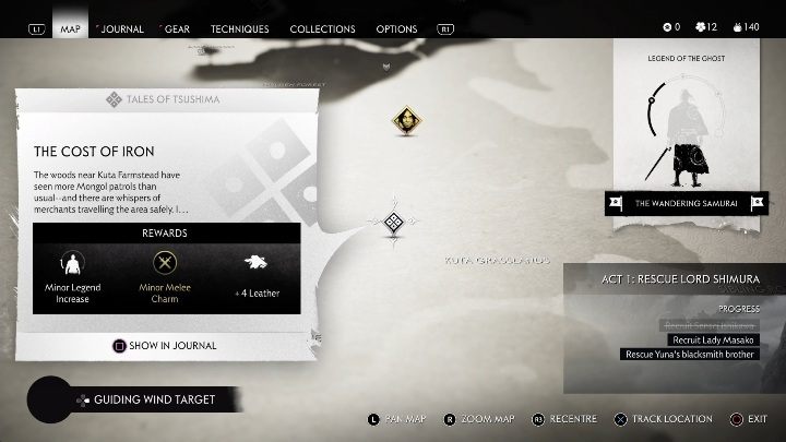 Gdzie zacząć: W zachodniej części Łąk Kuta (Kuta Grasslands) - Ghost of Tsushima: Cena żelaza (The Cost of Iron) solucja - Ghost of Tsushima - poradnik do gry