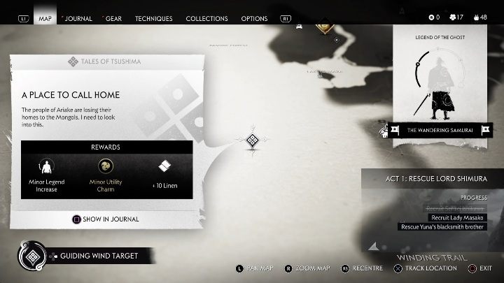 Gdzie zacząć: W zachodniej części Mostu rzecznego wodospadu (River Falls Bridge) - Ghost of Tsushima: Miejsce zwane domem (A Place to Call Home) solucja - Ghost of Tsushima - poradnik do gry