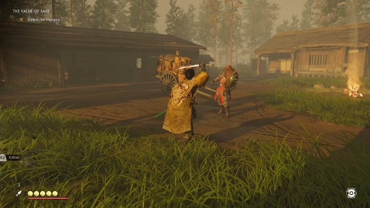 Po odczekaniu chwili możesz rozpocząć walkę - Ghost of Tsushima: Wartość Sake (The Value of Sake) solucja - Ghost of Tsushima - poradnik do gry