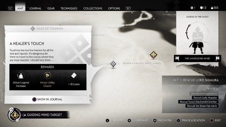 Gdzie zacząć: W zachodniej części Bagna Rzecznego Dziecięcia (River Childs Wetlands) - Ghost of Tsushima: Uzdrowicielski dotyk (A Healers Touch) solucja - Ghost of Tsushima - poradnik do gry