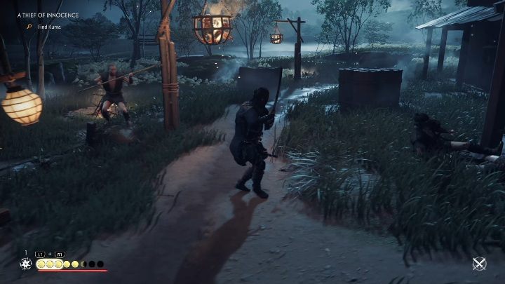 Na miejscu tradycyjnie musisz zabić wszystkich przeciwników, aby uratować kobietę - Ghost of Tsushima: Złodziejka Niewinności (A Thief of Innocence) solucja - Ghost of Tsushima - poradnik do gry