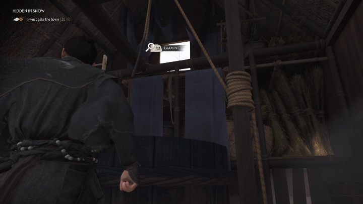 Mężczyzna zaprowadzi Cię do jednego z budynków - Ghost of Tsushima: Ukryte w śniegu (Hidden in Snow) solucja - Ghost of Tsushima - poradnik do gry