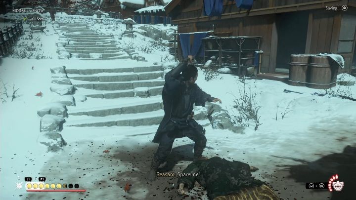 Po uratowaniu kobiety wrócisz do Młyna w Sago - Ghost of Tsushima: Ukryte w śniegu (Hidden in Snow) solucja - Ghost of Tsushima - poradnik do gry