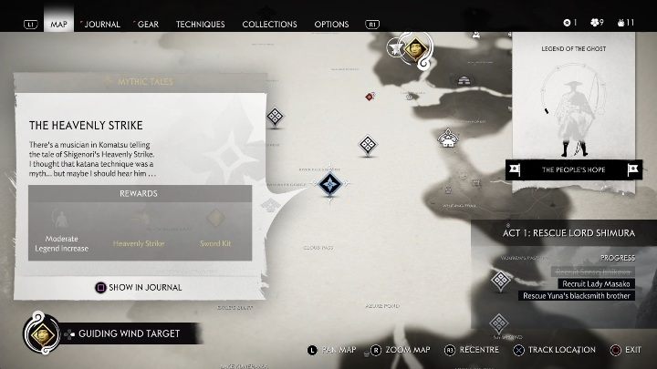 Gdzie zacząć: W południowej części Mostu rzecznego wodospadu (River Falls Bridge) - Ghost of Tsushima: Niebiański cios (The Heavenlhy Strike) solucja - Ghost of Tsushima - poradnik do gry