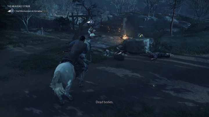 Twoje zdanie rozpocznie się od rozmowy z muzykiem - Ghost of Tsushima: Niebiański cios (The Heavenlhy Strike) solucja - Ghost of Tsushima - poradnik do gry