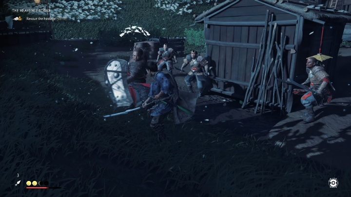 Gdy znajdziesz osadę Mongołów wyeliminuj ich, aby móc uratować zakładników - Ghost of Tsushima: Niebiański cios (The Heavenlhy Strike) solucja - Ghost of Tsushima - poradnik do gry
