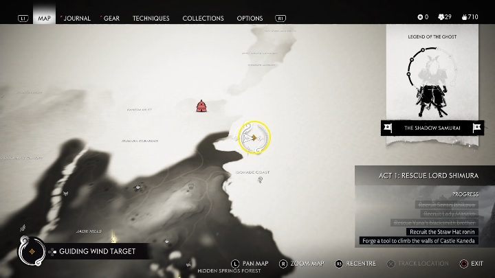 Miejsce, do którego musisz dotrzeć znajduje w północnej części Wybrzeża Isonade (Isonade Coast) - Ghost of Tsushima: Klątwa Uchitsunego (The Curse of Uchitsune) solucja - Ghost of Tsushima - poradnik do gry