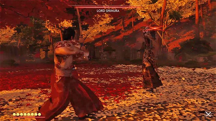 Największym zagrożeniem są oczywiście czerwone ataki w wykonaniu Pana Shimury - Ghost of Tsushima: Jak pokonać bossa Pan Shimura? - Ghost of Tsushima - poradnik do gry