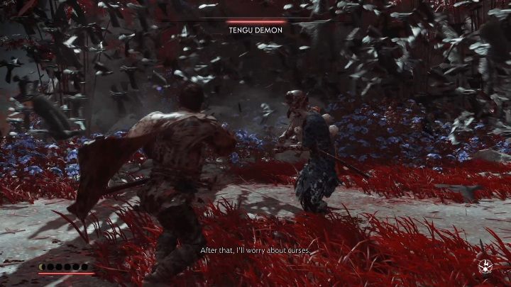 Twój przeciwnik nie jest praktycznie żadnym zagrożeniem, jeśli wiesz jak unikać ciosów - Ghost of Tsushima: Jak pokonać bossa Tengu Demon? - Ghost of Tsushima - poradnik do gry