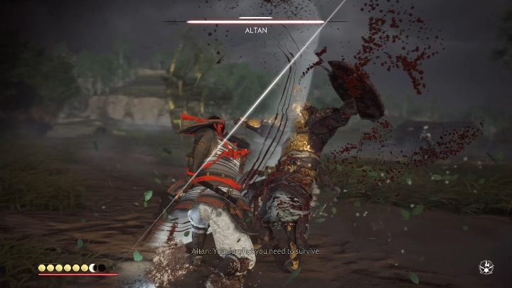 Altan często zasłania się swoją tarczą - Ghost of Tsushima: Jak pokonać bossa Altan? - Ghost of Tsushima - poradnik do gry