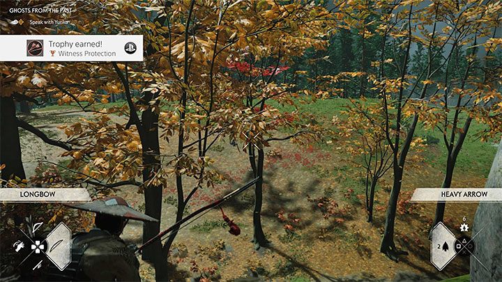 Użyj zatrutej strzałki na dowolnej grupie napotkanych przeciwników, przy czym pamiętaj o tym, że strzałka nie może wbić się w ciało najciężej opancerzonych wrogów - Ghost of Tsushima: Jak zdobyć trofeum No to strzała? - Ghost of Tsushima - poradnik do gry