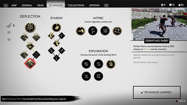 Jeszcze inny patent zakłada odblokowanie umiejętności Przerażone parowanie, która jest niestety ostatnią z lewego drzewka - Ghost of Tsushima: Jak zdobyć trofeum No to strzała? - Ghost of Tsushima - poradnik do gry