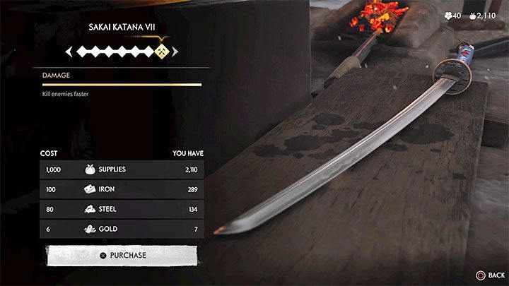 Do wykonania każdego ulepszenia potrzebne są zapasy oraz materiały do craftingu - Ghost of Tsushima: Jak zdobyć trofeum Mistrz miecza? - Ghost of Tsushima - poradnik do gry