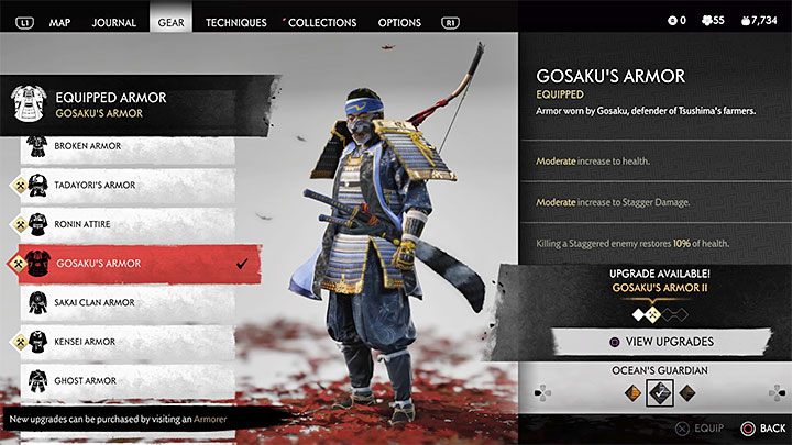 3) Zbroja Gosaku z ustawionym barwnikiem Strażnik oceanu - Gosakus Armor / Oceans Guardian - Ghost of Tsushima: Jak zdobyć trofeum Cosplayer klanu Cooper? - Ghost of Tsushima - poradnik do gry