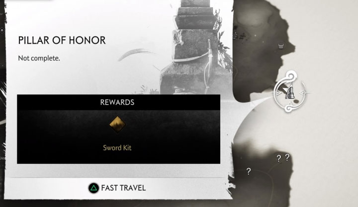 Nowy wygląd mieczy możesz odblokować odiwedzając jeden z filarów honoru na wschodnim brzegu Cuszimy - Ghost of Tsushima: Jak zdobyć trofeum Cosplayer klanu Cooper? - Ghost of Tsushima - poradnik do gry