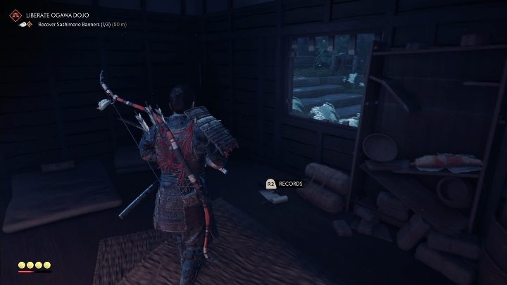 Ten obiekt możesz zdobyć wchodząc do budynku i kierując się w stronę okna - Ghost of Tsushima: Zapiski - Ghost of Tsushima - poradnik do gry
