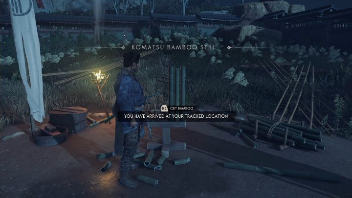 Ten stojak bambusowy znajdziesz zaraz za murem otaczającym obóz wroga - Ghost of Tsushima: Izuhara - stojaki bambusowe, sekrety, znajdźki - Ghost of Tsushima - poradnik do gry