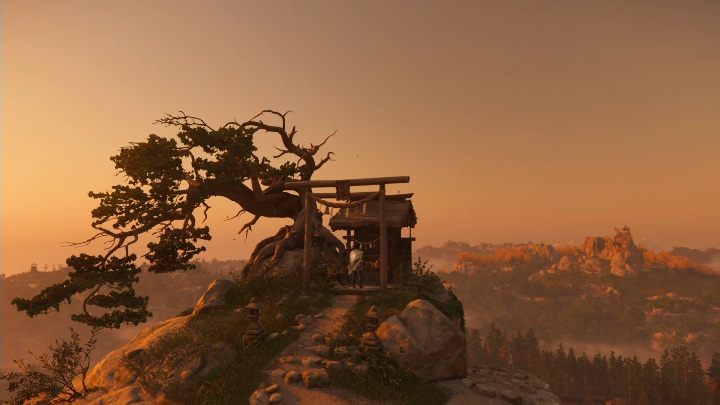 Aby dotrzeć do tej kapliczki musisz przemieszczać się po skałach i gałęziach - Ghost of Tsushima: Izuhara - kapliczki Shinoto, sekrety, znajdźki - Ghost of Tsushima - poradnik do gry