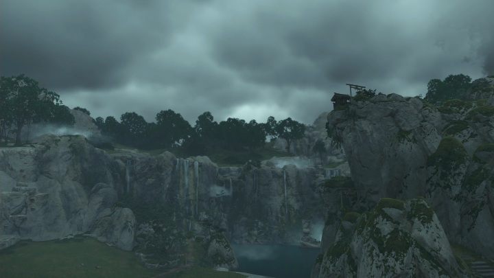 Aby dotrzeć do tej kapliczki musisz zeskoczyć na skały w okolicy wodospadu - Ghost of Tsushima: Izuhara - kapliczki Shinoto, sekrety, znajdźki - Ghost of Tsushima - poradnik do gry