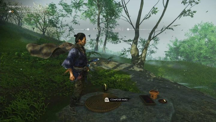 Haiku wykonasz nad przepaścią, z której możesz obserwować rosnącą na łasce roślinność - Ghost of Tsushima: Izuhara - Haiku, sekrety, znajdźki - Ghost of Tsushima - poradnik do gry