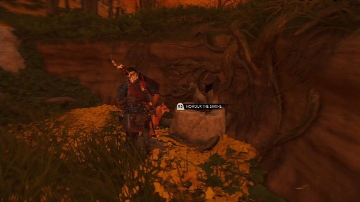 Lisia nora znajduje się pomiędzy drzewami - Ghost of Tsushima: Izuhara - kapliczki Inari, sekrety, znajdźki - Ghost of Tsushima - poradnik do gry