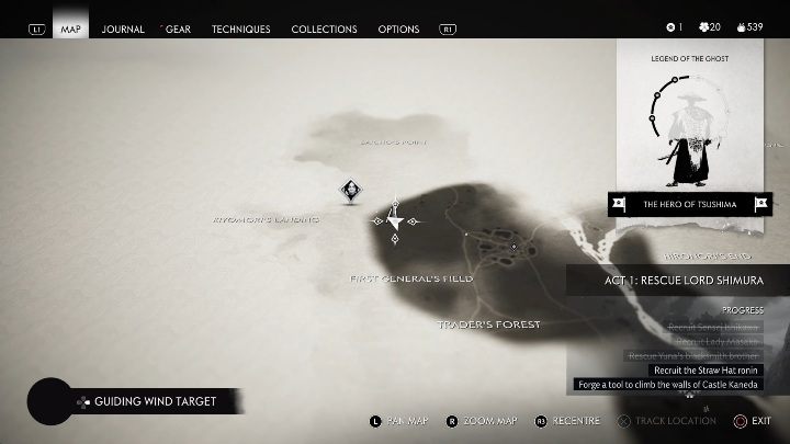 Lokacja: Pole pierwszego generała (First Generals Field) - Ghost of Tsushima: Izuhara - Filary honoru, sekrety, znajdźki - Ghost of Tsushima - poradnik do gry