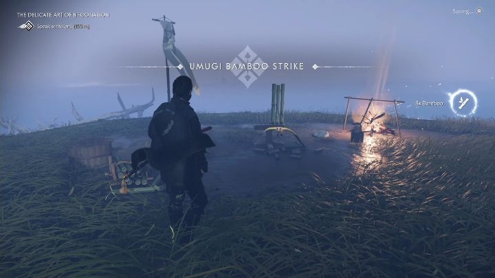 Tę lokację ze stojakiem bambusowym znajdziesz obok rozpalonego ogniska - Ghost of Tsushima: Toyotama - stojaki bambusowe, sekrety, znajdźki - Ghost of Tsushima - poradnik do gry
