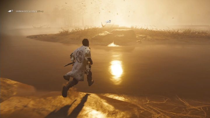 Pośrodku jeziora znajduje się niewielka wysepka, na której znajdziesz miejsce do haiku - Ghost of Tsushima: Toyotama - Haiku, sekrety, znajdźki - Ghost of Tsushima - poradnik do gry