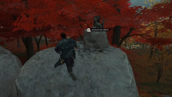 Tę lisią norę znajdziesz w środku lasu jesiennych drzew - Ghost of Tsushima: Toyotama - kapliczki Inari, sekrety, znajdźki - Ghost of Tsushima - poradnik do gry