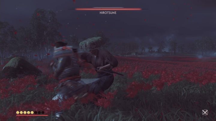 Pojedynek z Hirotsune stoczysz na łące pełnej czerwonych kwiatów - Ghost of Tsushima: Toyotama - pojedynki, sekrety, znajdźki - Ghost of Tsushima - poradnik do gry