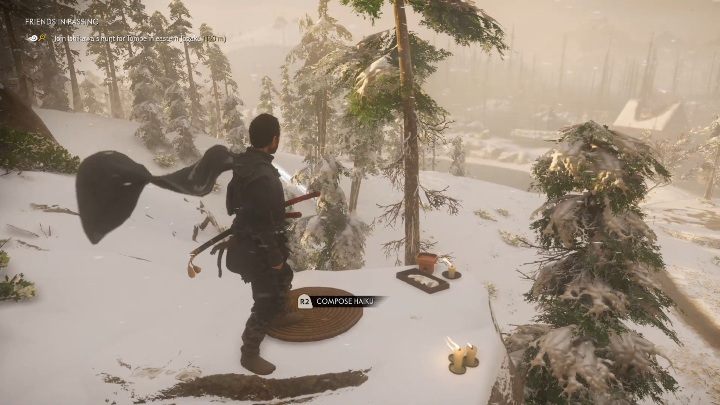 To miejsce do Haiku znajdziesz w zaśnieżonym lesie, na niewielkiej skale - Ghost of Tsushima: Kamiagata - Haiku, sekrety, znajdźki - Ghost of Tsushima - poradnik do gry