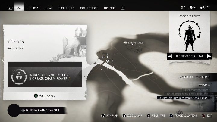 Lokacja: Cedrowa świątynia - Ghost of Tsushima: Kamiagata - kapliczki Inari, sekrety, znajdźki - Ghost of Tsushima - poradnik do gry