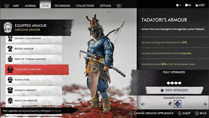 W celu odblokowania ukrytych zawodów strzeleckich musicie założyć zbroję Tadayoriego (Tadayoris Armour) - Ghost of Tsushima Iki Island: Wyzwania łucznicze - Ghost of Tsushima - poradnik do gry