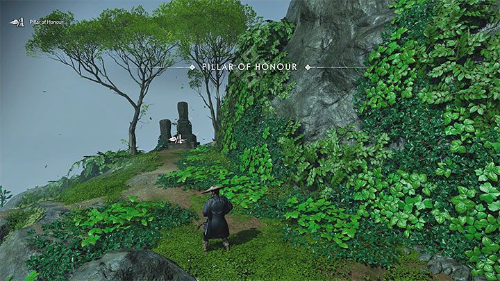 Dzięki filarom honoru możecie odnajdywać nowy zestawy do ozdabiania mieczy (Sword Kit) i dla przypomnienia pełnią one jedynie rolę kosmetyczną nie zmieniając statystyk broni - Ghost of Tsushima Iki Island: Mapa wyspy Iki - eksploracja - Ghost of Tsushima - poradnik do gry