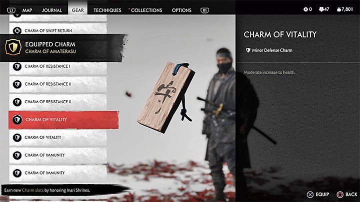 Talizman ten wydłuża w średnim stopniu pasek zdrowia głównego bohatera - Ghost of Tsushima: Najlepsze talizmany - Ghost of Tsushima - poradnik do gry