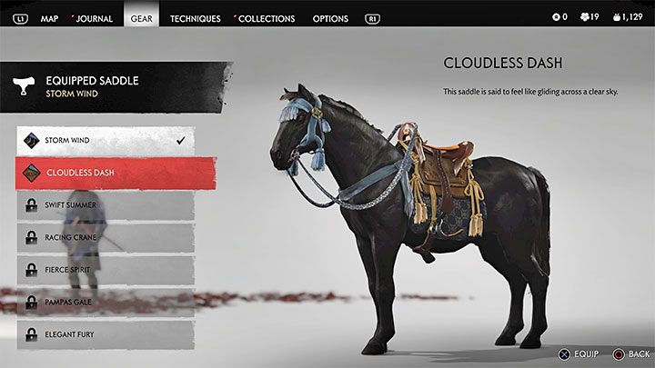 Gra pozwala na podmianę siodła dla konia (opisaliśmy to dokładnie na osobnej stronie poradnika), ale przedmiot ten nie ma żadnych statystyk - Ghost of Tsushima: Jak zdobyć konia? - Ghost of Tsushima - poradnik do gry