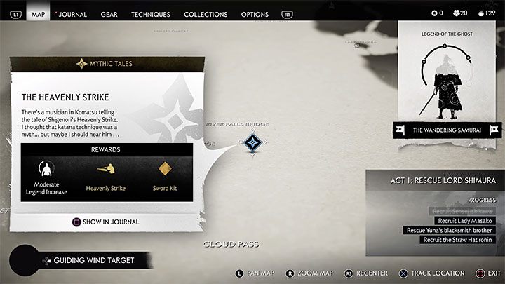 Questy z tej kateogii oznaczane są na mapie świata kolorem niebieskim - Ghost of Tsushima: Lista wszystkich Mitycznych opowieści - Ghost of Tsushima - poradnik do gry